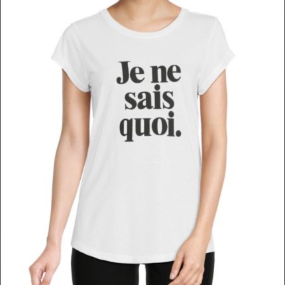 Zadig & Voltaire White Graphic Tee with Black Text